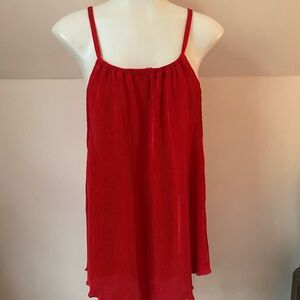 No Boundaries Vibrant Red Pleated Top